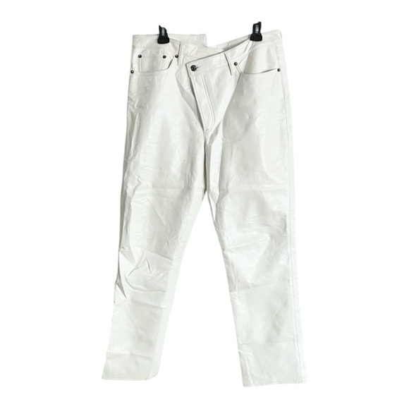 Agolde Recycled Leather Criss Cross Jeans Straight Leg Pants in White Size 31 - Picture 5 of 10